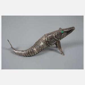 Silber Zierfigur als Gliederfisch