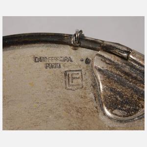 Silber Deckeldose als Trommel