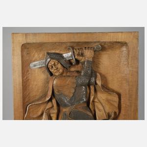 Heinz Schiestl, Holzrelief "Georg der Drachentöter"