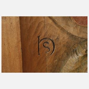 Heinz Schiestl, Holzrelief "Georg der Drachentöter"