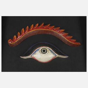 Abstrakte Komposition Auge hinter Glas