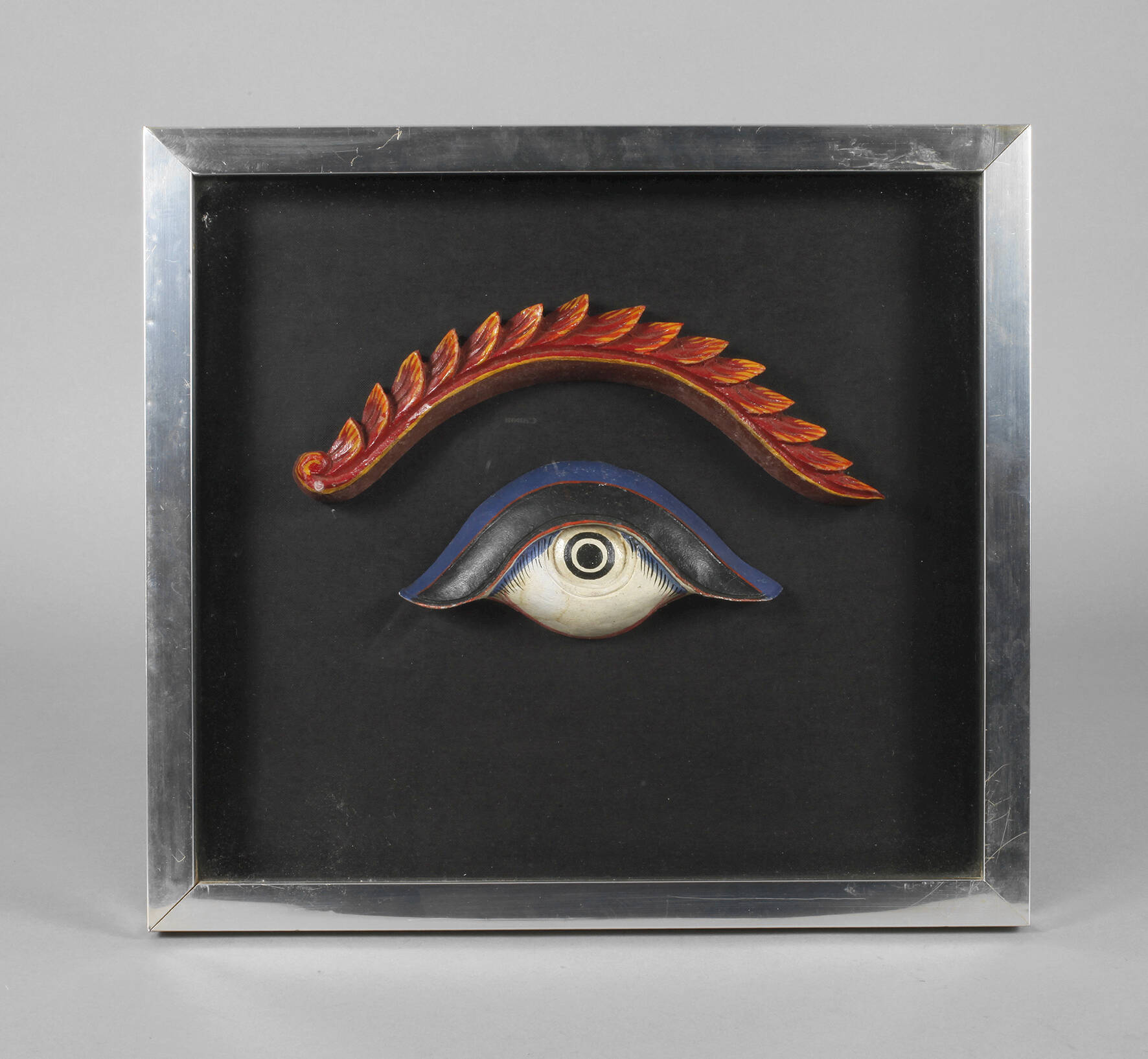 Abstrakte Komposition Auge hinter Glas