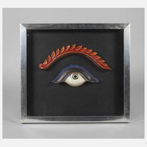 Abstrakte Komposition Auge hinter Glas