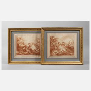 Gilles Demarteau, Paar bacchantische Szenen