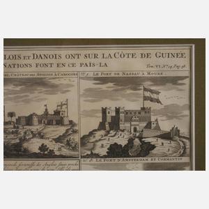 Verschiedene Forts an der westafrikanischen Küste