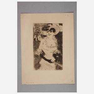 Jean-Louis Forain, Radierungen und Federzeichnung