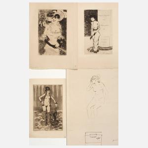 Jean-Louis Forain, Radierungen und Federzeichnung