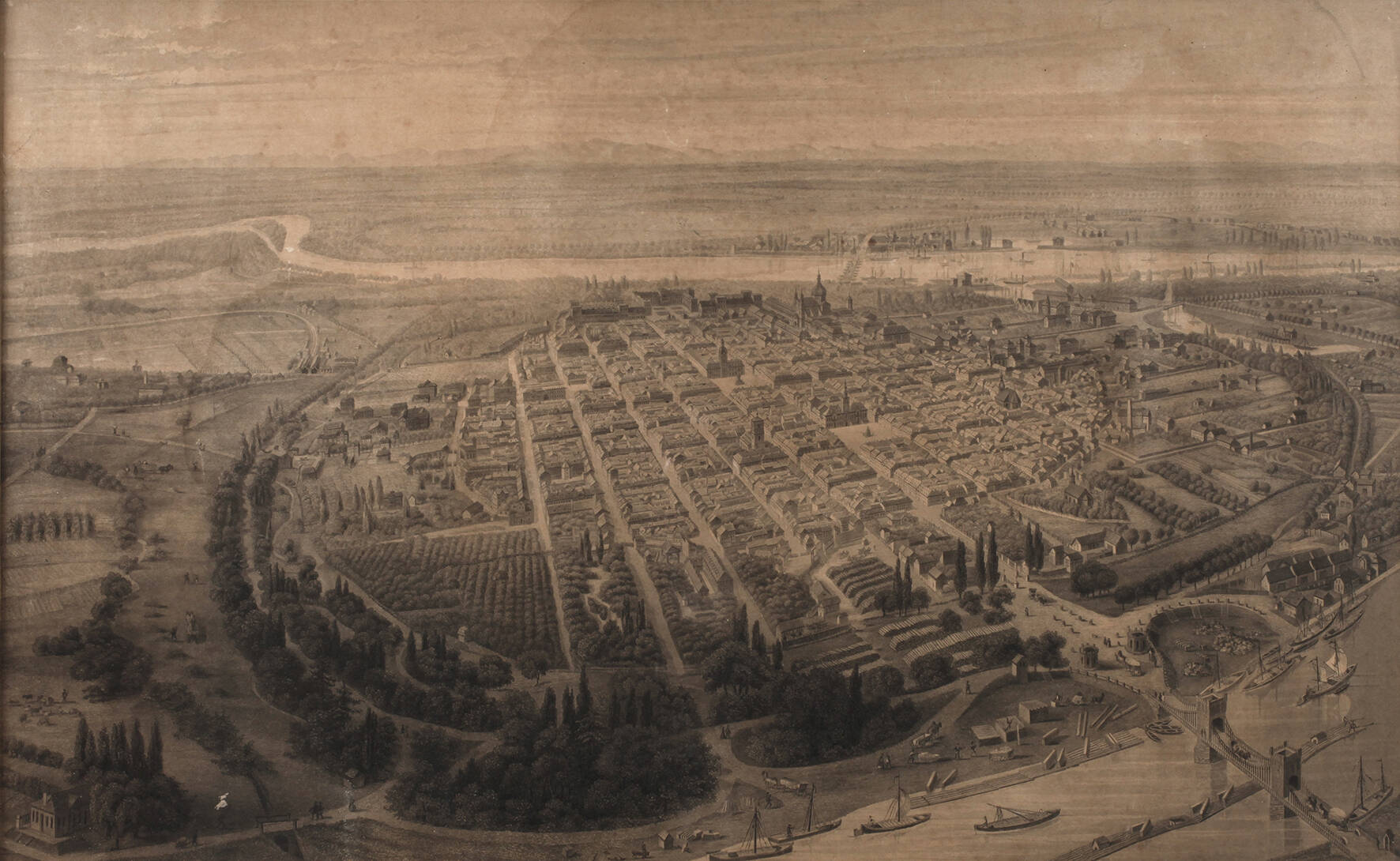 Johann Gabriel Friedrich Poppel, Ansicht Mannheim