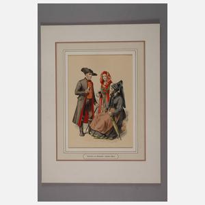 Konvolut drei Trachtendarstellungen