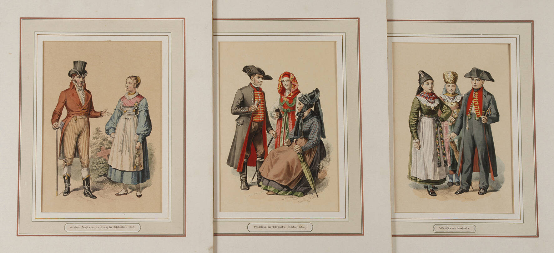 Konvolut drei Trachtendarstellungen
