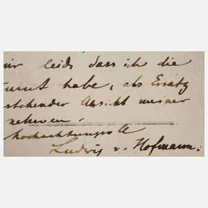 Ludwig von Hofmann, Handschriftliche Postkarte