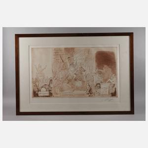 Prof. Alfred Hrdlicka, großformatige Radierung