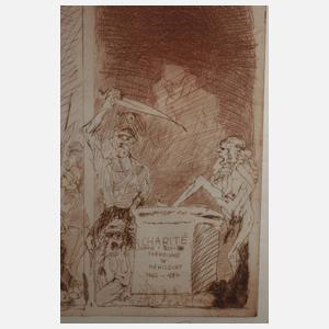 Prof. Alfred Hrdlicka, großformatige Radierung