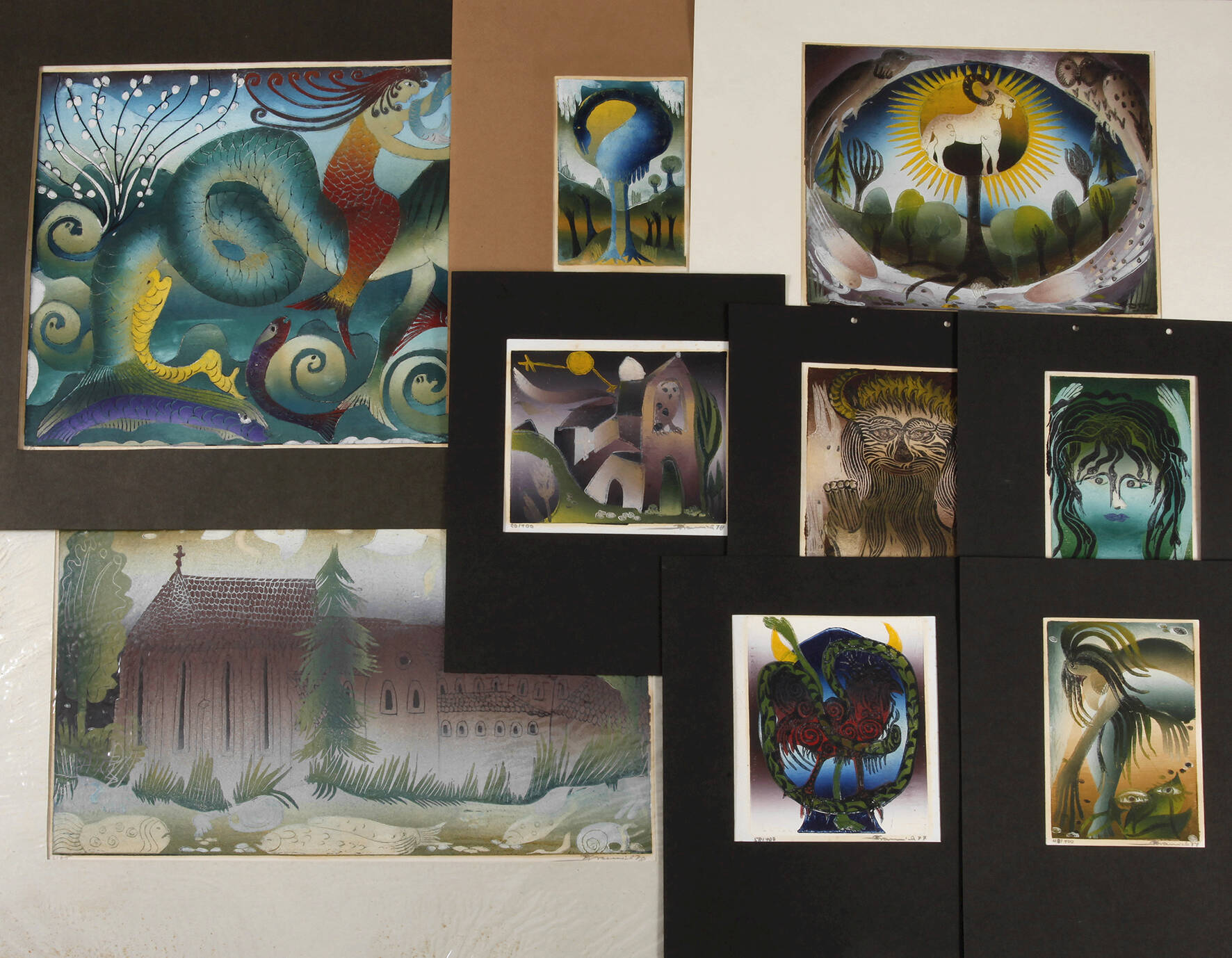 Brigitte Kranich, Konvolut Farblinolschnitte