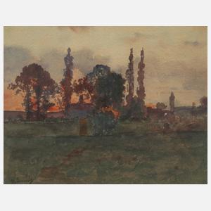 Ferdinand Bassot, Landschaft in der Dämmerung