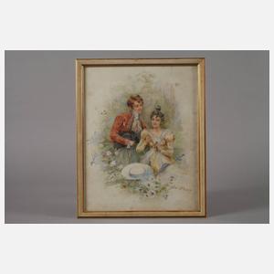 M. Duboy, Junge Liebespaare im Park