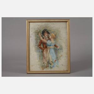 M. Duboy, Junge Liebespaare im Park