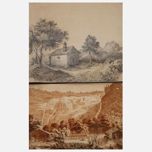 Zwei Landschaftszeichnungen