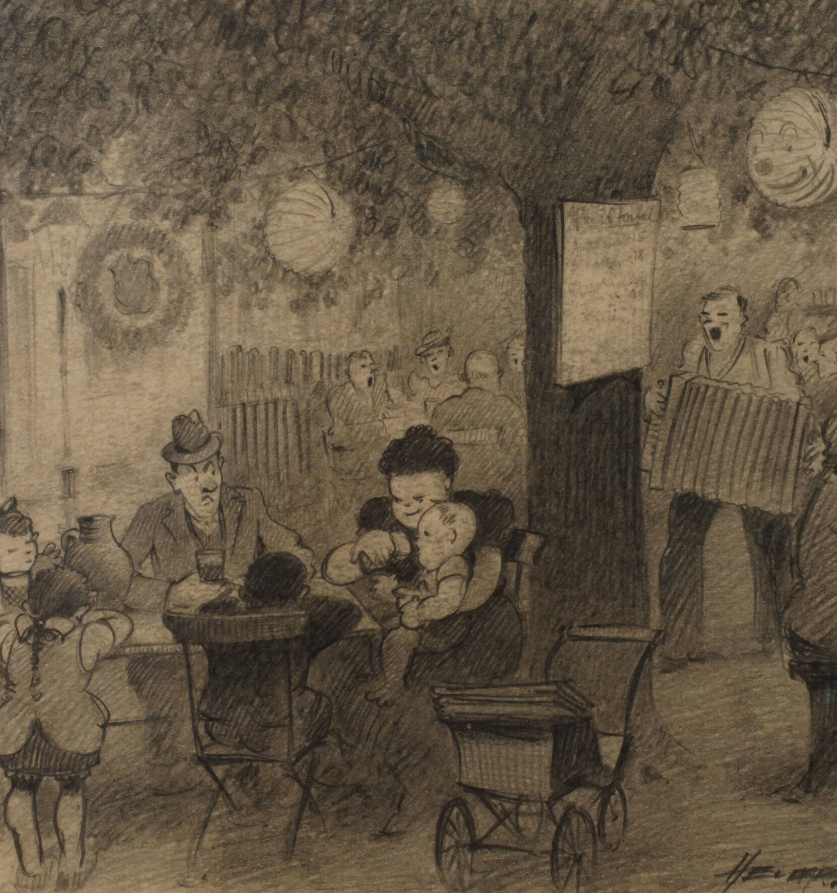 Willy Heier, attr., Frankfurter Gartenwirtschaft