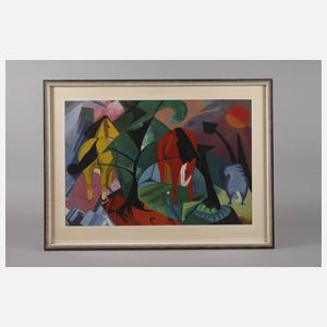 Horst Koken, Pferde in Landschaft