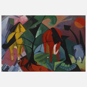 Horst Koken, Pferde in Landschaft