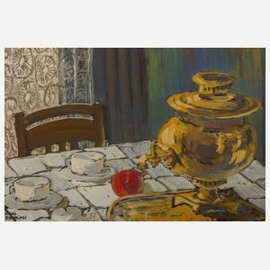 Georg Kosmiadi, Tafelstillleben mit Samowar