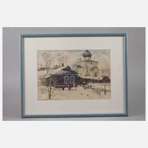 W. Lukin, Winter im russischen Dorf