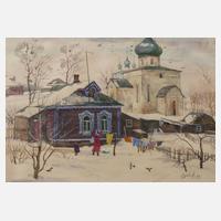 W. Lukin, Winter im russischen Dorf111