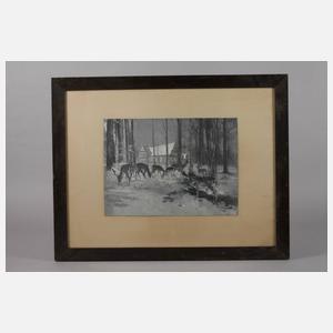 Henri Schachel, Hirsche am Waldhaus