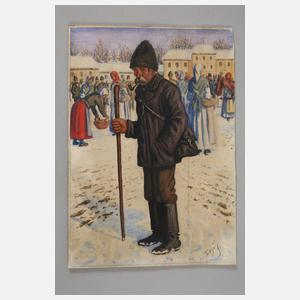 Paar Aquarelle Osteuropa