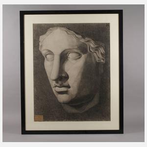 Große Zeichnung eines Gipskopfes