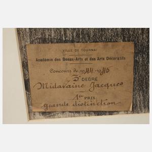 Große Zeichnung eines Gipskopfes