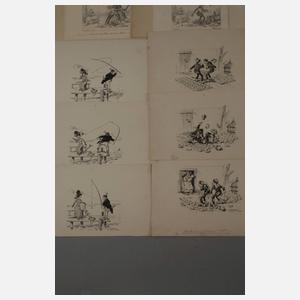 Karl Pommerhanz, Konvolut Illustrationszeichnungen