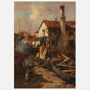 Adolf Thamm, attr., "Alte Werft in Venedig"