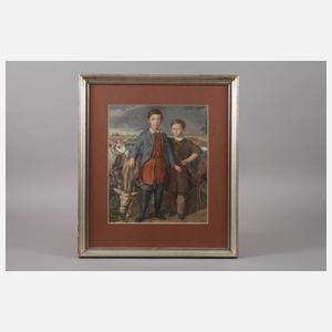 Zwei Knaben vor Zuckelhausen