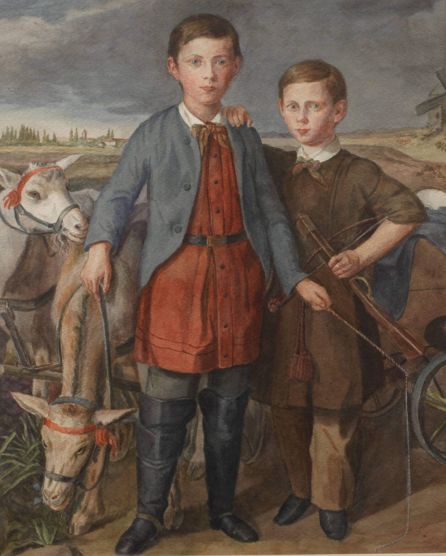 Zwei Knaben vor Zuckelhausen