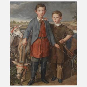 Zwei Knaben vor Zuckelhausen