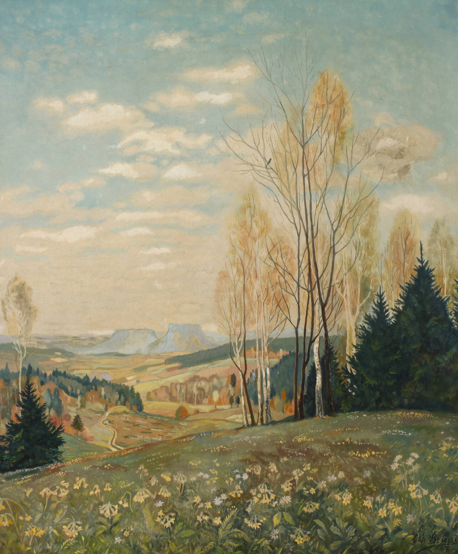 Oskar Bräuer, Frühling in der Sächsischen Schweiz