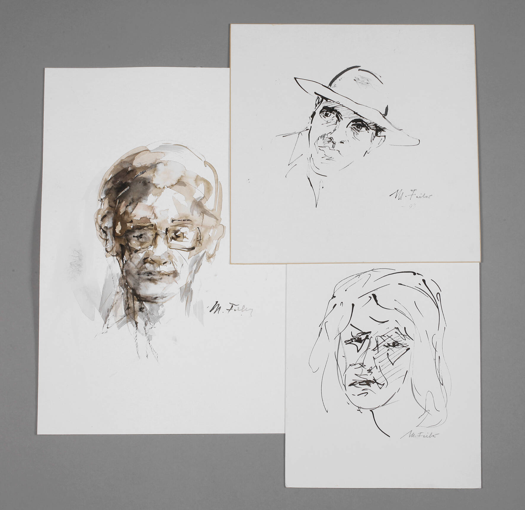 Manfred Feiler, Konvolut Portraitzeichnungen