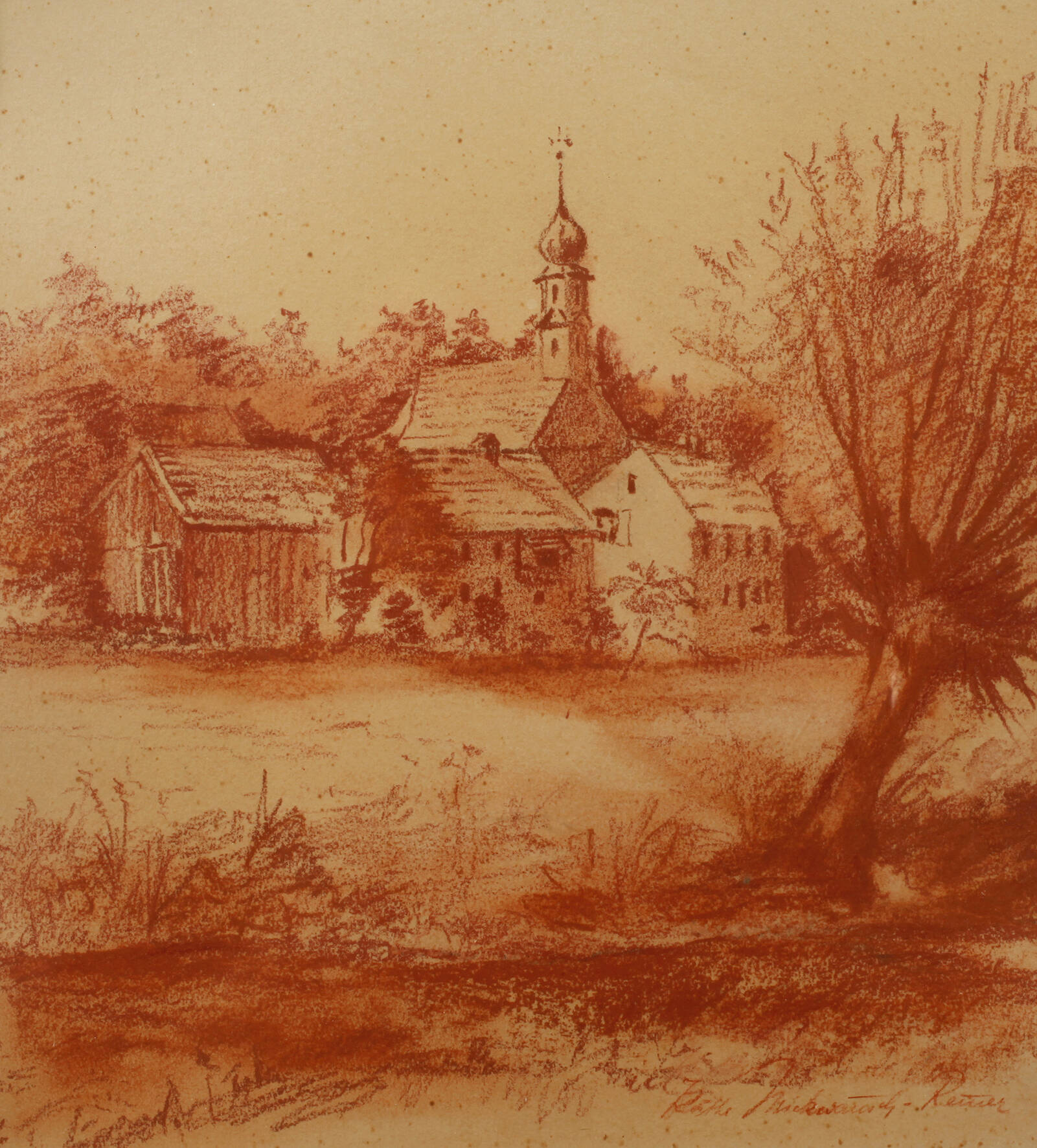 Käthe Mickwausch, "Steinfelskapelle bei Landau"