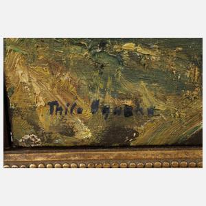 Thilo Oqueka, Gehöft hinter Bäumen"