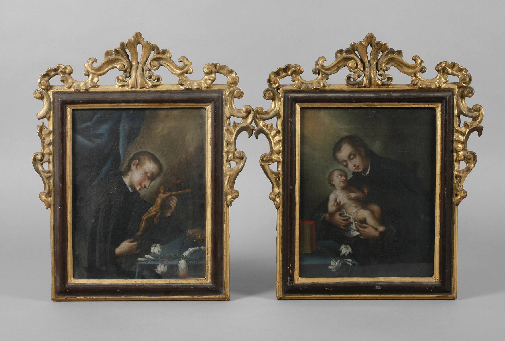 Zwei barocke Andachtsbilder als Gegenstücke