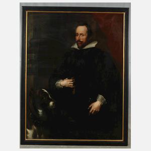 Portrait eines Adligen mit Hund