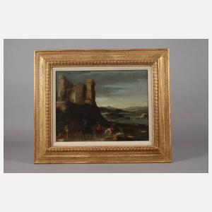 Reiter vor Burgruine