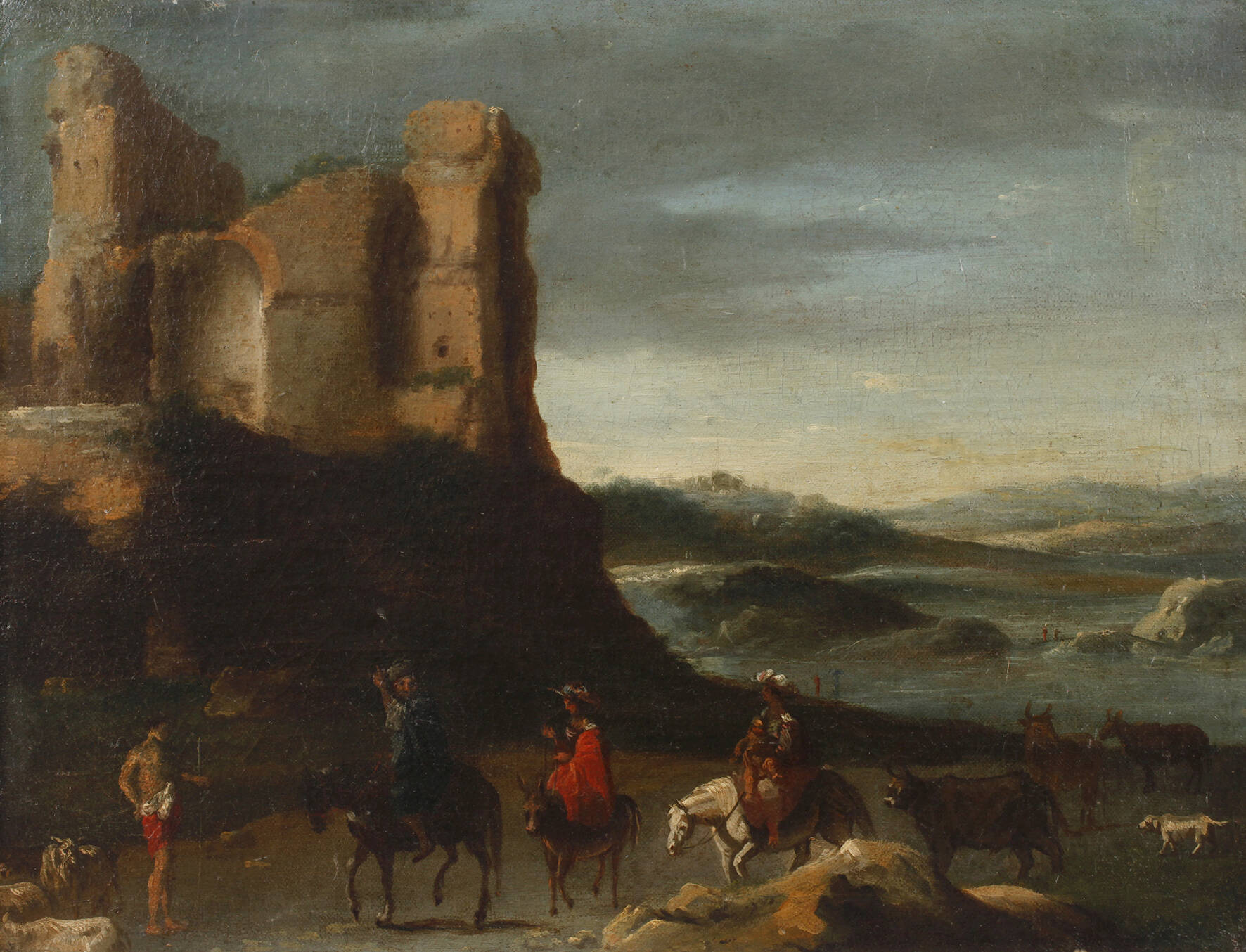 Reiter vor Burgruine