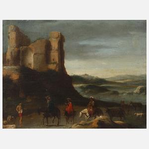 Reiter vor Burgruine