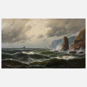 Max Jensen, Steilküste bei stürmischer See