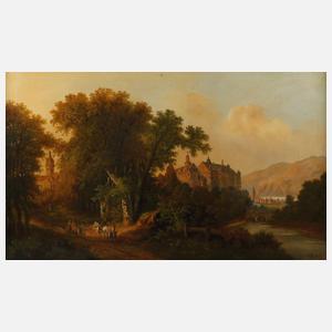 F. Johann, Herbstlandschaft mit Schloss