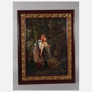 E. Rother, Staunende Kinder im Wald