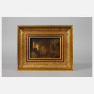 Kircheninterieur mit Dame